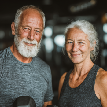 Група активни възрастни хора в студио